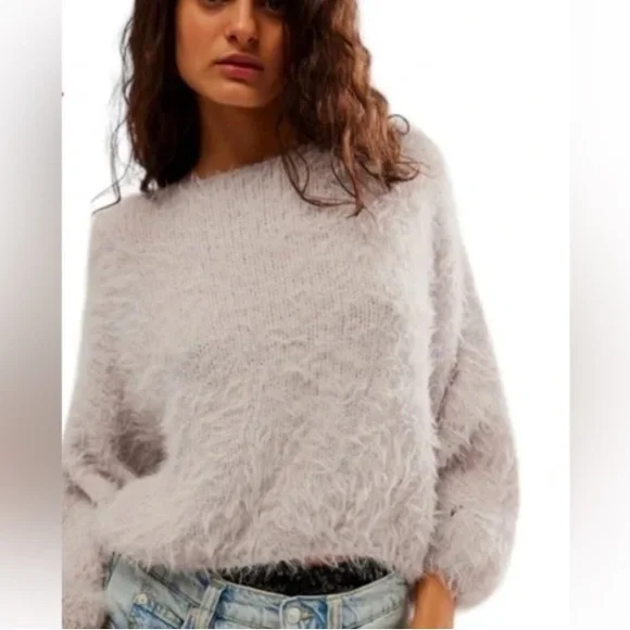 Free People Flurry Sweater NWOT In Lilac Frost - Picture 3 of 8